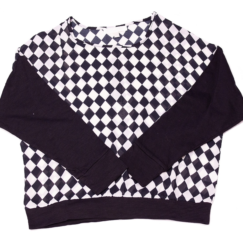 Black & White Checkered Long Sleeve